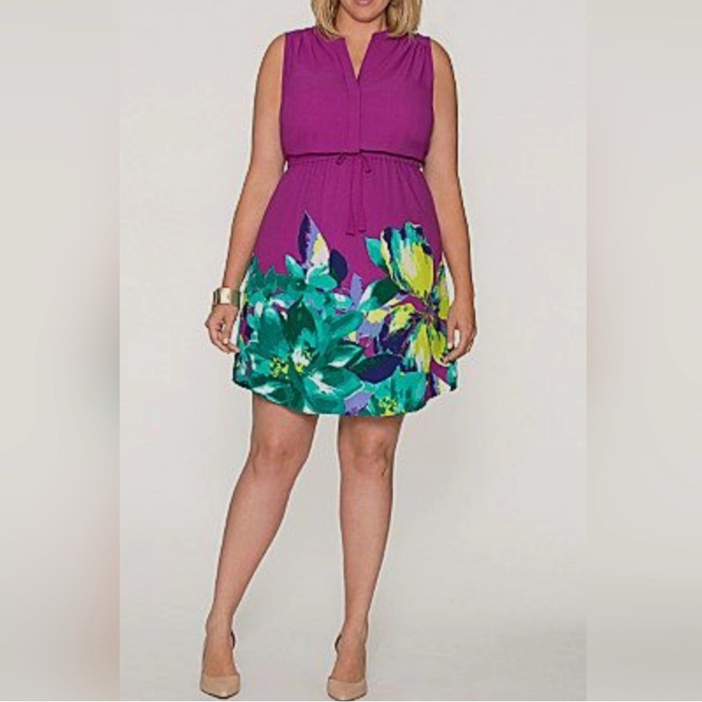 Lane Bryant Purple Floral Dress